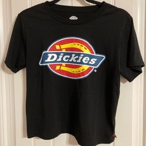medium black dickies logo crop top